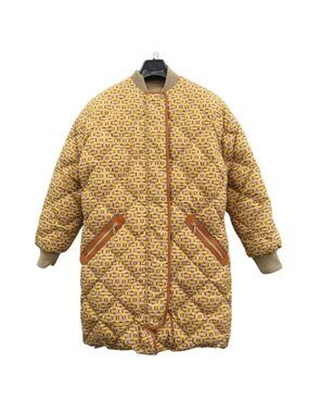 Hermes Reversible Long Down Jacket With Belt Leather Patch H Logo Allover Serie